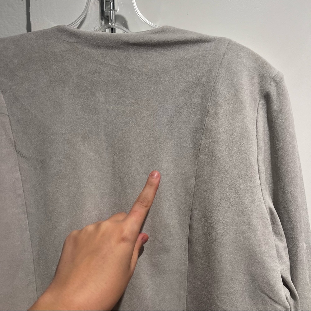 Chico’s Double Layer Suede Grey Nice Cardigan - Picture 8 of 8